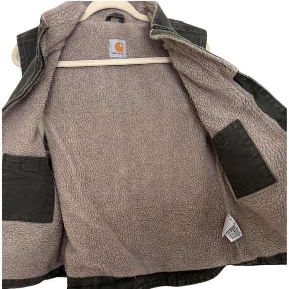 Carhartt Sherpa Lined Canvas Vest M 8-10 - Picture 3 of 4